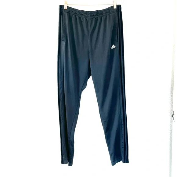 Adidas Track Pants Gray Stretch Tapered Fit Climalite Zip Legs L - Picture 2 of 8